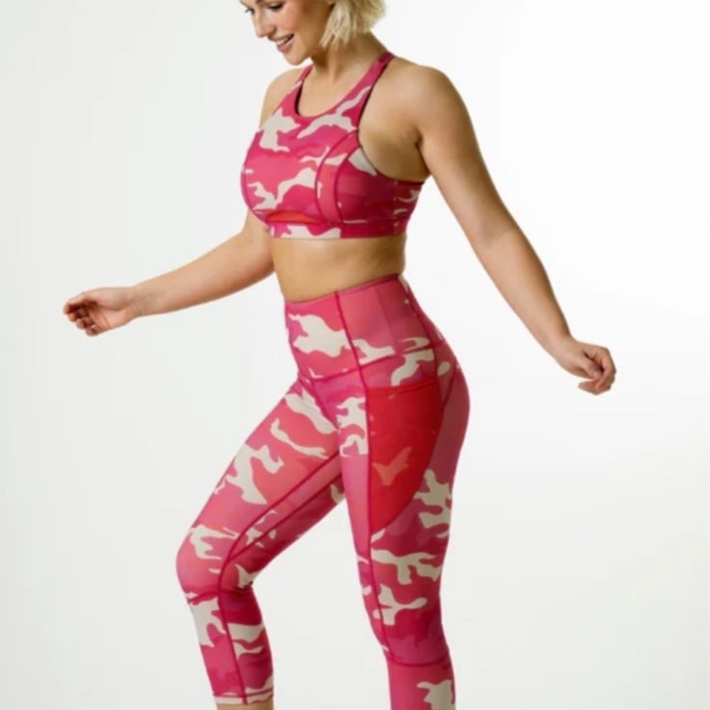 Canary B Active Wear Bralette Leggings Size Small